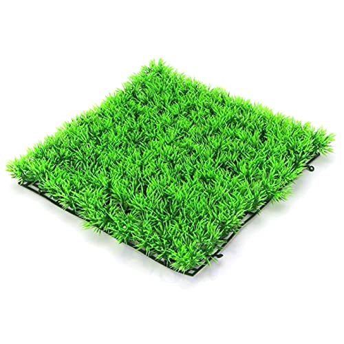 Saycker Aquarium Grass Mat,Fake Artificial Aquarium Grass Ornament Turf Aquatic Grass Lawn,Fish Tank Grass Landscape Decoration,25cm x 25cm