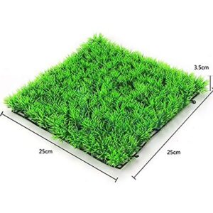 Saycker Aquarium Grass Mat,Fake Artificial Aquarium Grass Ornament Turf Aquatic Grass Lawn,Fish Tank Grass Landscape Decoration,25cm x 25cm