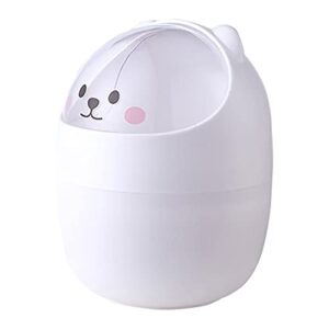 xidajie cartoon desktop trash can, cute bear shape trash can mini clamshell small waste paper basket for bathroom kitchen home office dorm kids room