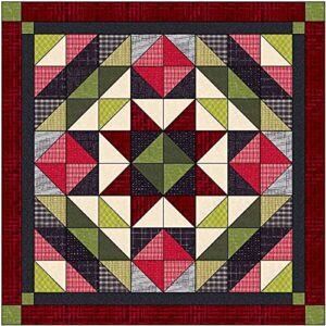 material maven quilt kit country christmas elegance queen benartex fabrics precut, multi color, 90x90 inch