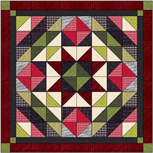 Material Maven Quilt Kit Country Christmas Elegance Queen Benartex Fabrics Precut, Multi Color, 90x90 inch