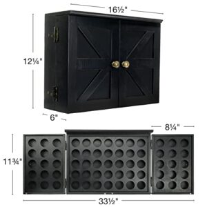 Excello Global Products Barndoor K Cup Cabinet - Wall-Hanging or Standing - Holds 65 K Cups (Black)