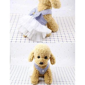 TTBDWiian Dress with Bowknot Lace Dog Dress Girl Puppy Clothes Clothes Birthday Party Doggy Gown Dog Princess Dresses