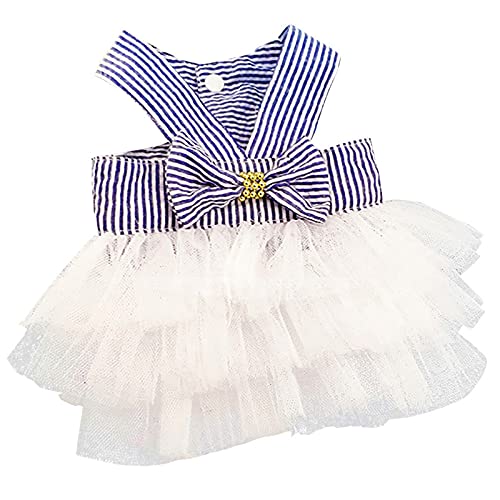 TTBDWiian Dress with Bowknot Lace Dog Dress Girl Puppy Clothes Clothes Birthday Party Doggy Gown Dog Princess Dresses