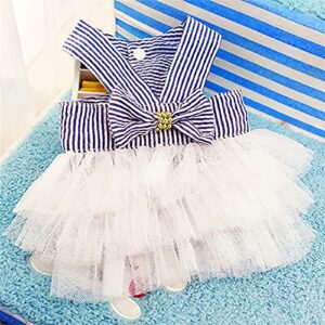 TTBDWiian Dress with Bowknot Lace Dog Dress Girl Puppy Clothes Clothes Birthday Party Doggy Gown Dog Princess Dresses