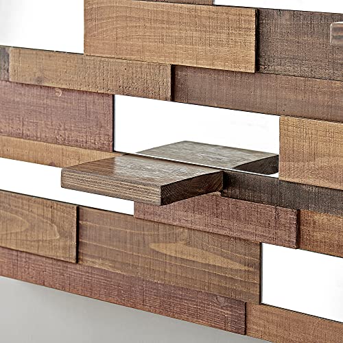 FirsTime & Co. Brown Barley Pallet Mirrored Wall Shelf, Wall Mounted Floating Shelf for Bedroom, Kitchen, Living Room, Bathroom, Home Office, Wood, 39.5 x 6.25 x 30 inches, 30 in. x 39.5 in. (70430)