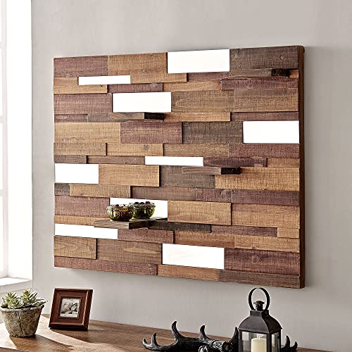 FirsTime & Co. Brown Barley Pallet Mirrored Wall Shelf, Wall Mounted Floating Shelf for Bedroom, Kitchen, Living Room, Bathroom, Home Office, Wood, 39.5 x 6.25 x 30 inches, 30 in. x 39.5 in. (70430)