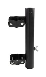 camco rv ladder mounted flagpole holder | allows for a flag to fly from your rv's ladder | compatible with most rv ladder rails (51612), black