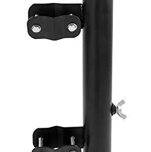 Camco RV Ladder Mounted Flagpole Holder | Allows for a Flag to Fly from Your RV's Ladder | Compatible with Most RV Ladder Rails (51612), Black