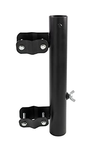 Camco RV Ladder Mounted Flagpole Holder | Allows for a Flag to Fly from Your RV's Ladder | Compatible with Most RV Ladder Rails (51612), Black