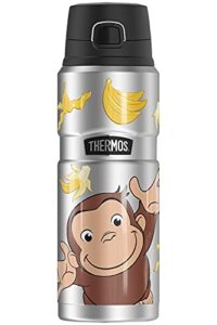 curious george curious george bananas thermos stainless king stainless steel drink bottle, vacuum insulated & double wall, 24oz
