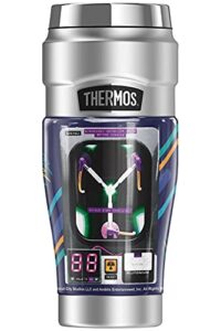 thermos back to the future powered by flux capacitor stainless king stainless steel travel tumbler, vacuum insulated & double wall, 16oz