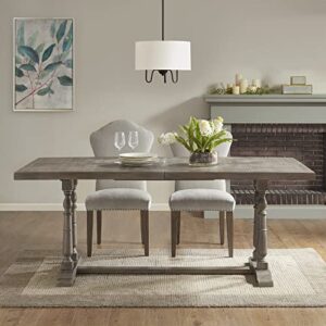 MARTHA STEWART Tristan Dining Table-Rectangular Reclaimed Finished Top Solid Wood Pedestal Legs Modern Farmhouse Kitchen Furniture, (Chairs NOT Included), 76" Wide, Natural/Grey