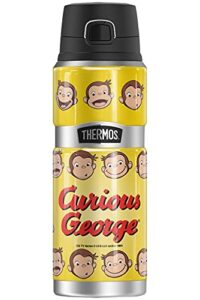 curious george curious george faces thermos stainless king stainless steel drink bottle, vacuum insulated & double wall, 24oz