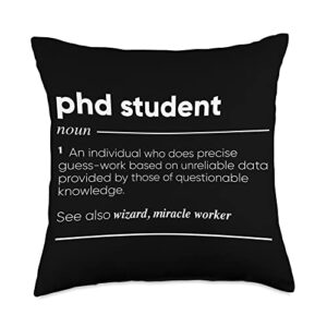 gifts for phd student phd student definition funny noun throw pillow, 18x18, multicolor