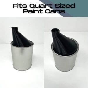 Store & Pour Paint Can Pourer - Fits Quart-Sized Paint Cans - Removable Rubber Stopper Top to Store Quart Cans After Use