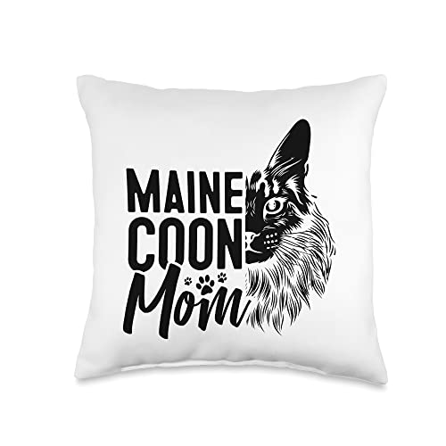 Maine Coon Cat Lover Kitten Cat Gift Kitty Maine Coon Mom Kitty Lover Kitten Pet Cat Breed Animal Throw Pillow, 16x16, Multicolor