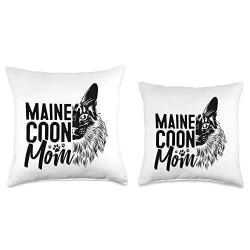 Maine Coon Cat Lover Kitten Cat Gift Kitty Maine Coon Mom Kitty Lover Kitten Pet Cat Breed Animal Throw Pillow, 16x16, Multicolor