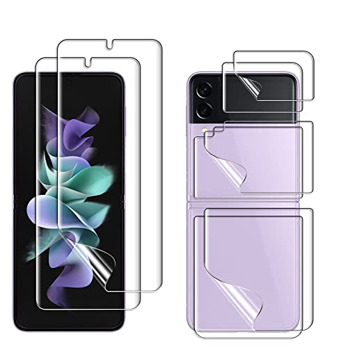 geekboy (2 Set Upgraded) screen protector compatible for Samsung Galaxy Z Flip 3 5G 2021, 2 Pack Inner and Back Flexible Soft TPU Screen Cover Film for Galaxy Z Flip 3, Case Friendly, Anti Scratch