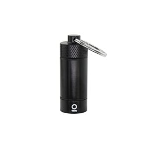 ongrok premium mini storage tube, keychain, pocket-sized, airtight, aluminum metal holder and case (black)