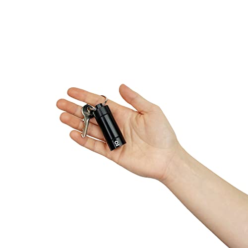 ONGROK Premium Mini Storage Tube, Keychain, Pocket-Sized, Airtight, Aluminum Metal Holder and Case (Black)