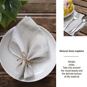 EVERLY Linen Cloth Napkins, Set of 4 100% Stonewashed French Linen Napkins, Dinner Napkins Everyday Use Cocktail Napkins, 18x18 Inches Wedding Napkins Cloth Washable