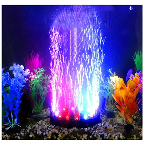 4.92 inch 12 LEDs Fish Tank Light, Bubbler Stone, LED Aquarium Lights Disk, Submersible Fish Tank Decorations Accessories, Underwater Round Small Bubbles Lamp Without air pump