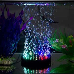 4.92 inch 12 LEDs Fish Tank Light, Bubbler Stone, LED Aquarium Lights Disk, Submersible Fish Tank Decorations Accessories, Underwater Round Small Bubbles Lamp Without air pump