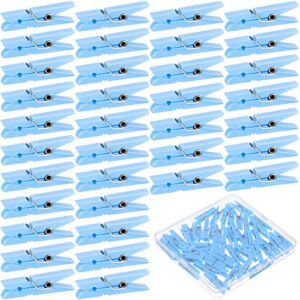 50 pieces clothes pins for baby shower pins blue clothes pins baby shower clothes pins blue boy party game plastic small pins gender reveal decorations favors 1.37 inches