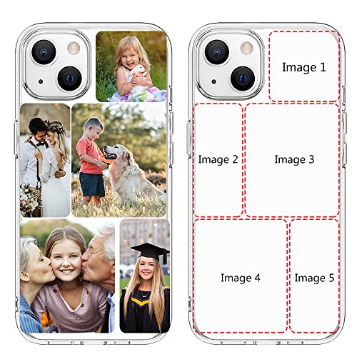 EMIDY Custom Phone Case for iPhone 13 Pro Max Case Personalized Multi Picture Collage Photo Phone Cases,Customized Phone Cover for Birthday Xmas Valentines Friends Gift (Frosted Black-4 Sheet)