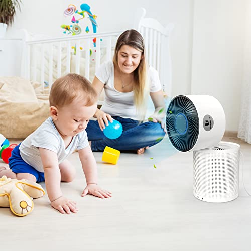 URBANITE Air Purifiers for Home Bedroom Office H13 True HEPA Filter 2-in-1 Air Cleaner Purifier with Fan Remove 99.97% Dust Pet Dander Odor Smoke Pollen White