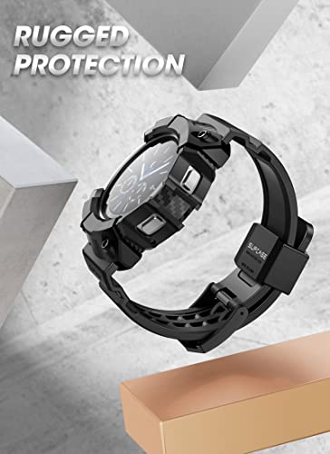 SUPCASE Unicorn Beetle Pro Series Rugged Protective Case with Strap Bands for 46 mm Galaxy Watch 4 (2021 Release), Black