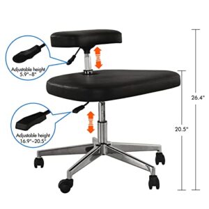 Tcowoy Ergonomic Cross Legged Chair for Office or Home,Kneeling Chair with Adjustable Height for Computer Workers, Yoga Lovers, Meditation Fanatics (Black)