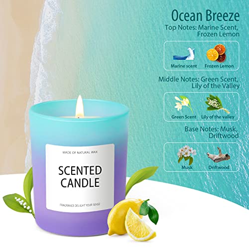 Candles, Scented Candles, Candles for Home Scented, Scented Candle Gift Set for Women, Soy Wax Candle, Mothers Day Gifts Jar Candle Ocean Breath