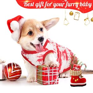 6 Pieces Puppy Clothes for Christmas Winter Warm Cute Pet Sweaters Flannel Dog Vest Paw Print Pet Dog Cat Clothes for Chihuahua Yorkies Dachshunds Male Female Dog Cat (Animal Pattern, X-Small)
