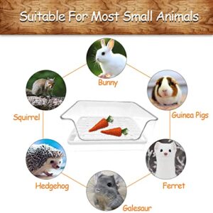 Hamiledyi Rabbit Litter Box Potty Small Animal Bunny Litter Toilet Plastic Square Cage Litter Box Training for Guinea Pigs Chinchilla Ferret and Small Furry Animals(10pcs) (White)