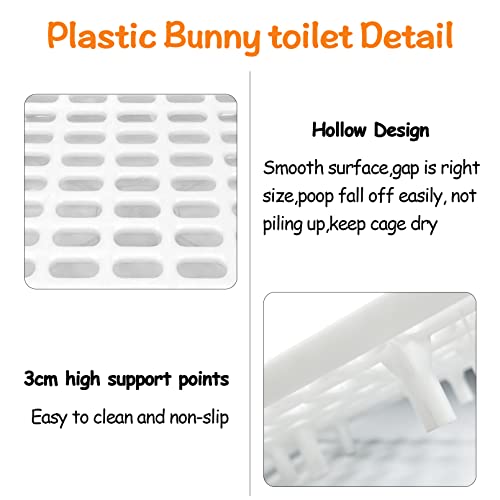 Hamiledyi Rabbit Litter Box Potty Small Animal Bunny Litter Toilet Plastic Square Cage Litter Box Training for Guinea Pigs Chinchilla Ferret and Small Furry Animals(10pcs) (White)