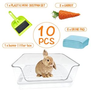 Hamiledyi Rabbit Litter Box Potty Small Animal Bunny Litter Toilet Plastic Square Cage Litter Box Training for Guinea Pigs Chinchilla Ferret and Small Furry Animals(10pcs) (White)