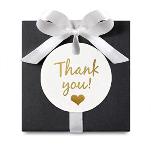 100pcs White Thank You Gift Tags with String Round Paper Gift Wrap Hang Tags for Wedding Baby Shower Birthday Party Favors