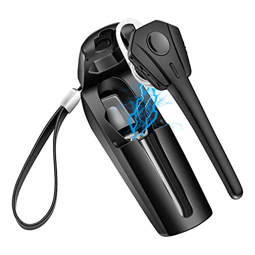 OPINAY Bluetooth Headset,Wireless Ultralight V5.1 Bluetooth Earpiece,CVC8.0 HD Hands-Free Earphones with Built-in Mic,60Hrs Playtime with 500mAh Charging Case for Business/Office/Driving/Workout