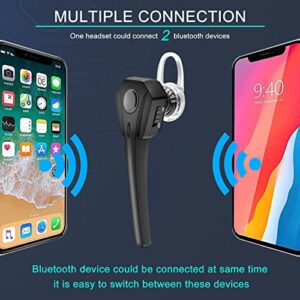 OPINAY Bluetooth Headset,Wireless Ultralight V5.1 Bluetooth Earpiece,CVC8.0 HD Hands-Free Earphones with Built-in Mic,60Hrs Playtime with 500mAh Charging Case for Business/Office/Driving/Workout