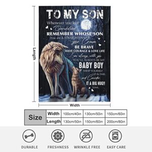 to My Son Flannel Blankets from Dad Mom Gifts for Son Throw Blankets Soft Cozy Flannel Fleece Blanket to My Son Fleece Blanket Soft Warm Bed Blankets 60x50 in