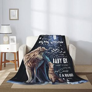 to My Son Flannel Blankets from Dad Mom Gifts for Son Throw Blankets Soft Cozy Flannel Fleece Blanket to My Son Fleece Blanket Soft Warm Bed Blankets 60x50 in