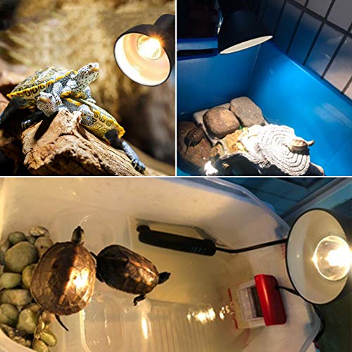 DoRight Reptile Heat Lamp, Turtle Heat Lamp Reptile Basking Light Spot Lamp, Pet Heating Light Lamp with Clip for Terrarium Reptile Bearded Dragon Tank Tortoise Snake Lizards with 2 Heat Lamp Bulb