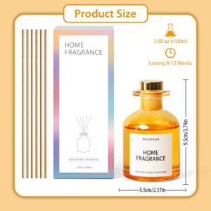 Reed Diffuser, Reed Diffuser Oil, Oil Diffuser with 6 Reed Sticks, Reed Diffuser Set, Scent Diffuser, Diffuser Oil, Home Fragrance Products Lemon soda 3.4oz