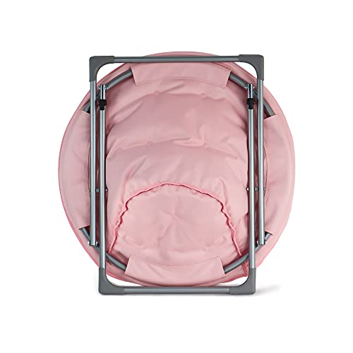 Amazon Basics Faux Fur Saucer Shaped Chair with Foldable Metal Frame, Pink, 27.2"D x 32.3"W x 32.3"H