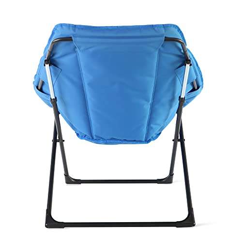 Amazon Basics Hexagon Shaped Chair with Foldable Metal Frame, Blue, 33.5"D x 31.5"W x 34.3"H