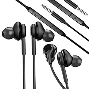 Wired 3.5mm Earbud With Microphone Headset Computer Jack PC Laptop in Ear Headphone phone Gaming Video Game headset (2pack)Compatible for Samsung Galaxy S10 pad Kid for School Chromebook Auriculare I