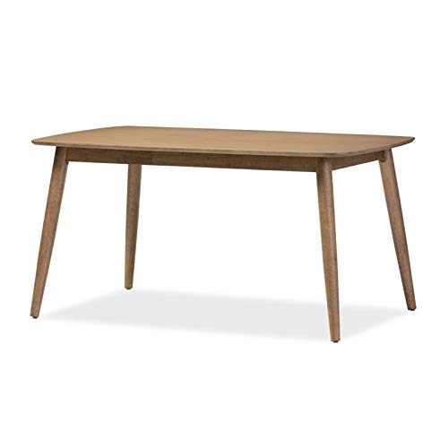 Bowery Hill Mid-Century Dining Table in French Oak Veneered