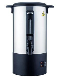 ldshouse 50 cup professional brew coffee urn, commercial grade stainless steel hot beverage dispenser, coffee maker hot water urn for home, party, office, wedding, 950w 120v fast brew, silver